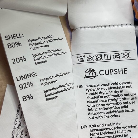 Cupshe Tropical Bikini Set Womens Size XL Strappy Back Top & Reversible Low Rise - Picture 10 of 10